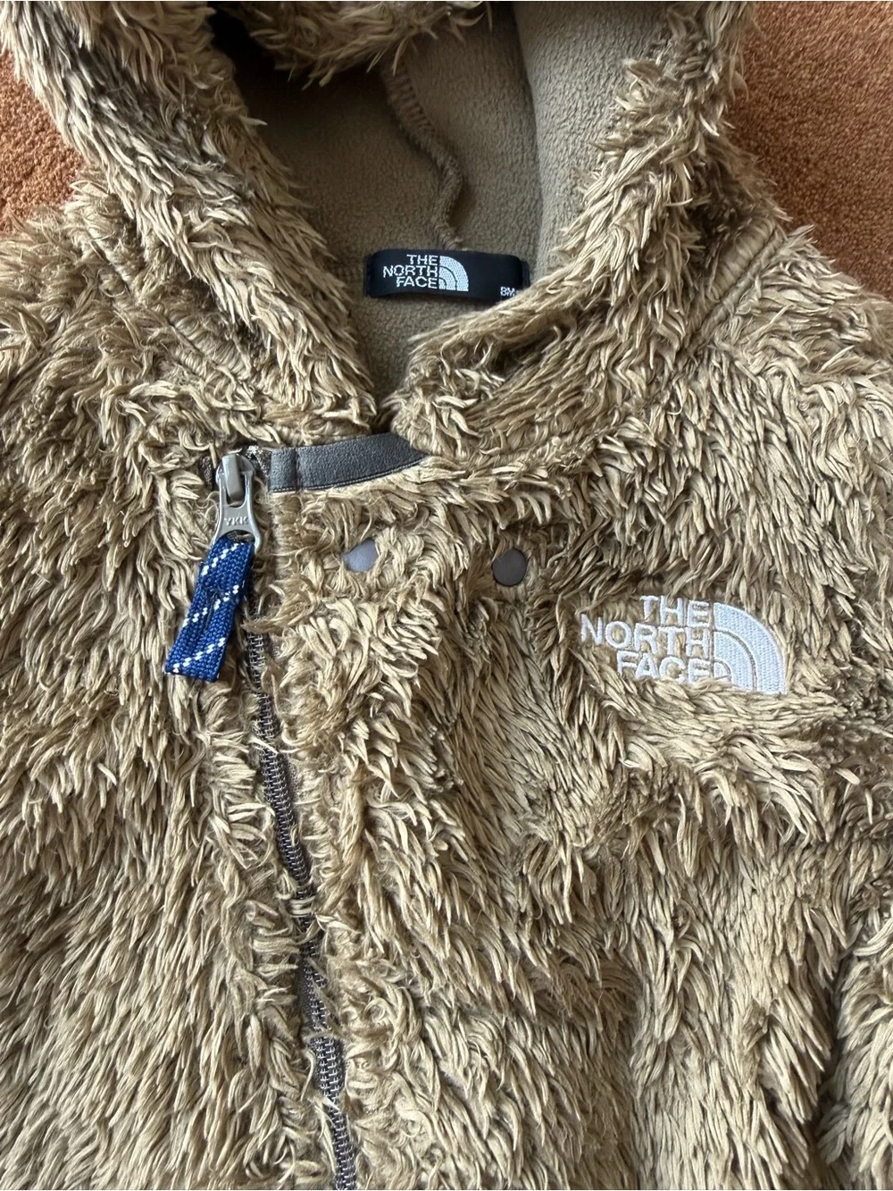 The North Face fleece faux fur baby snowsuit